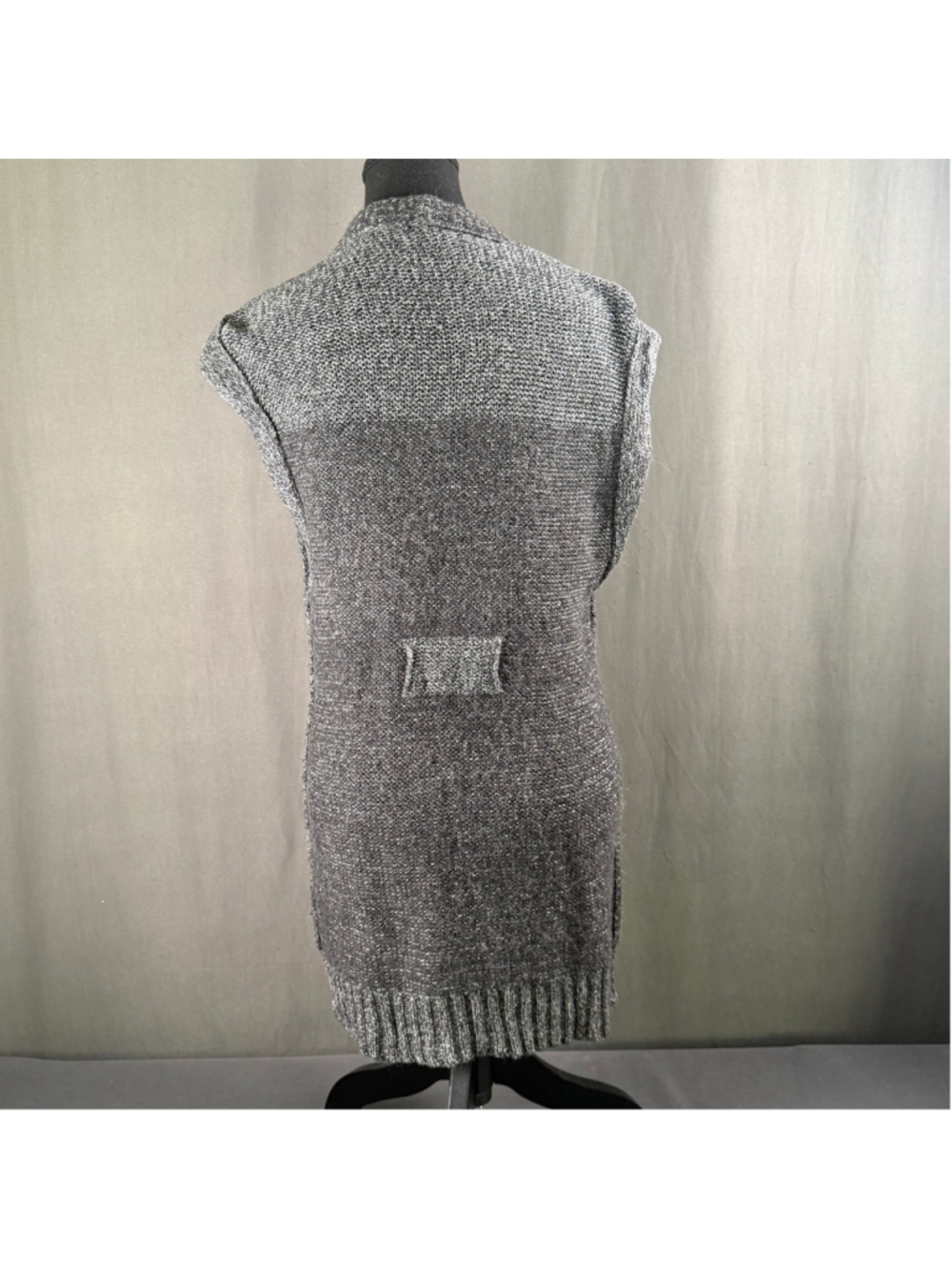 Club Monaco Vest Women S Knit Wool Alpaca Longline Academia Preppy Charcoal Grey - Picture 4 of 14